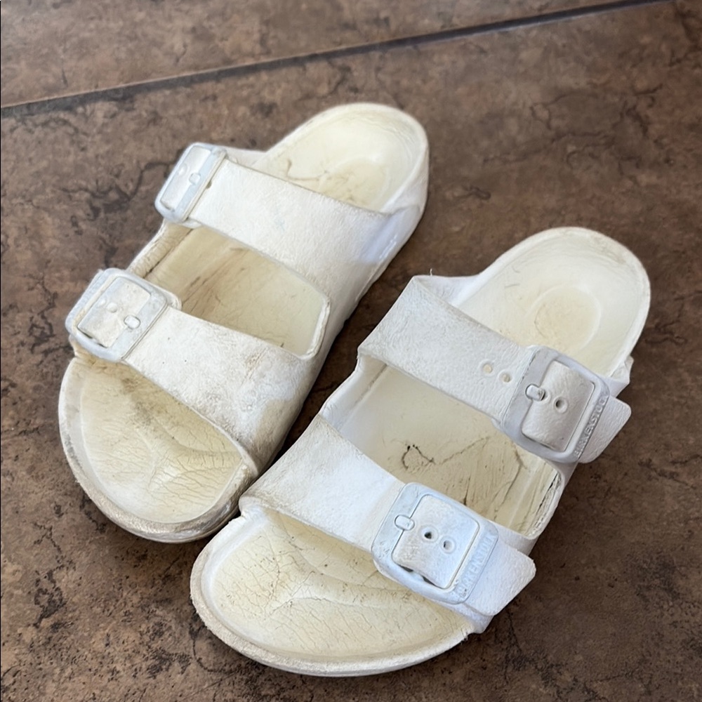 White Double strap Birkenstock